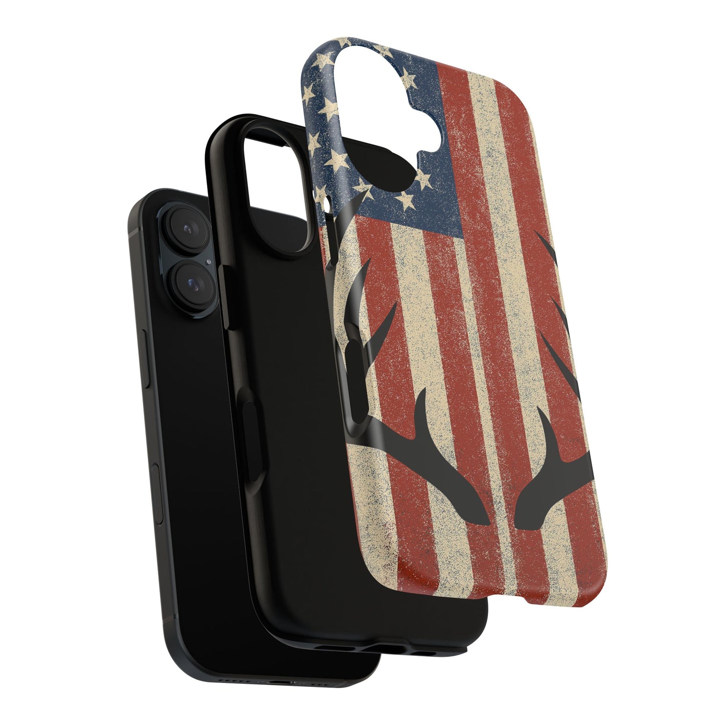 Deer Hunting American Flag Tough Phone Case