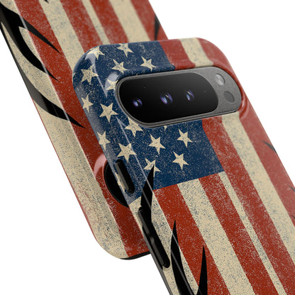 Deer Hunting American Flag Tough Phone Case