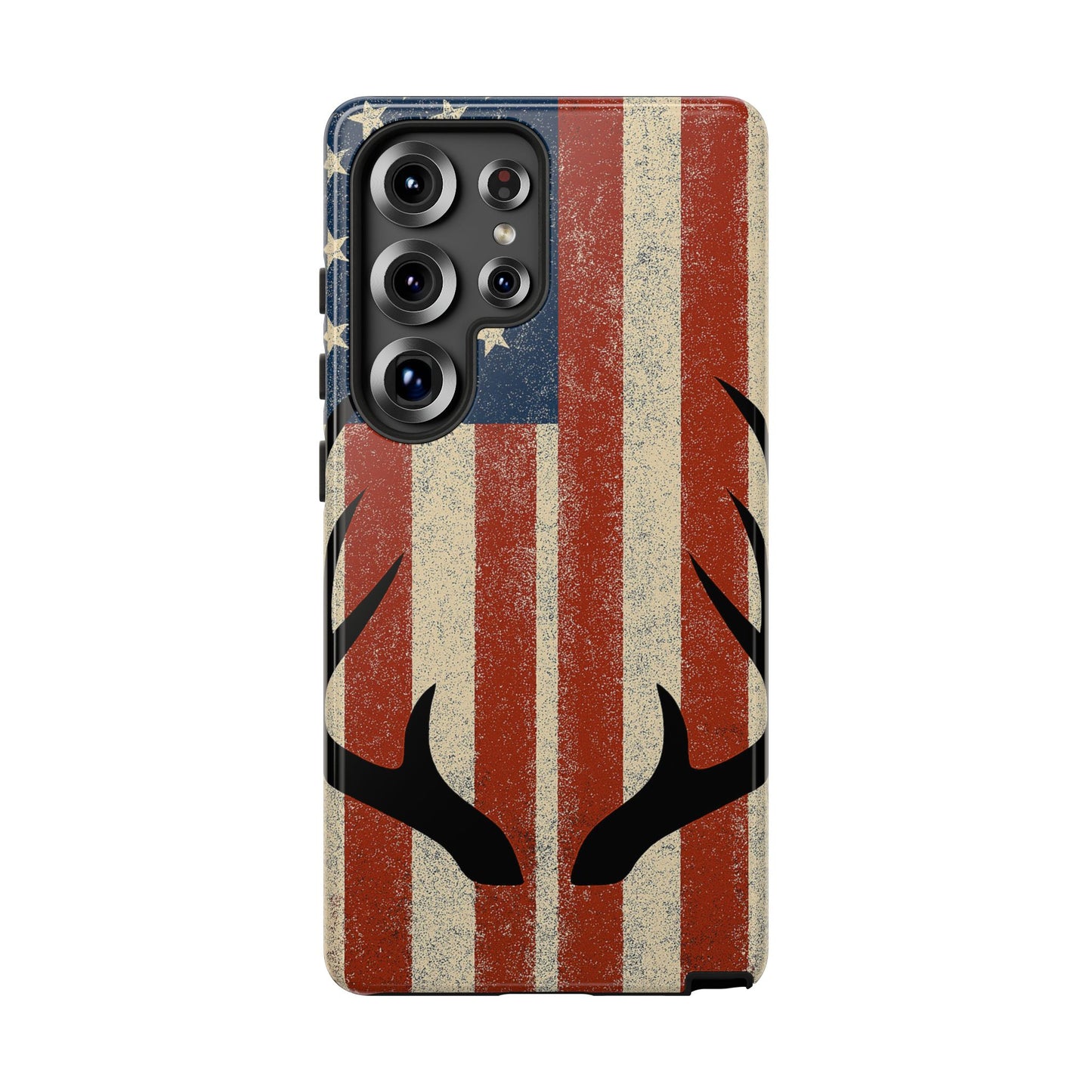 Deer Hunting American Flag Tough Phone Case