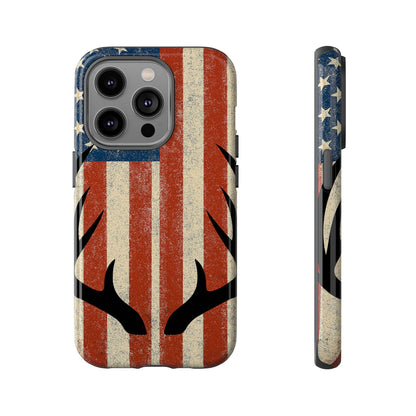 Deer Hunting American Flag Tough Phone Case