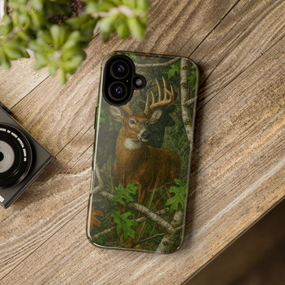 Deer Vintage Tree Camouflage Tough Phone Case