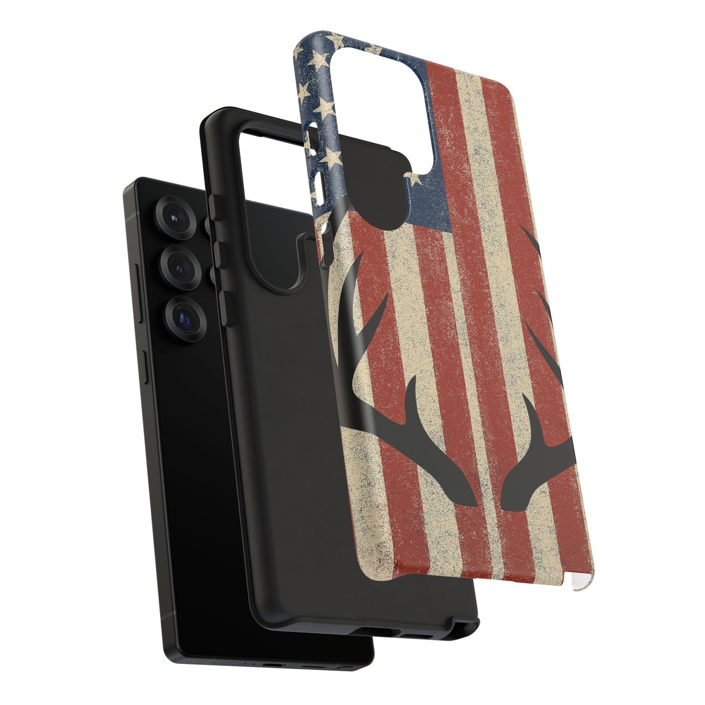Deer Hunting American Flag Tough Phone Case