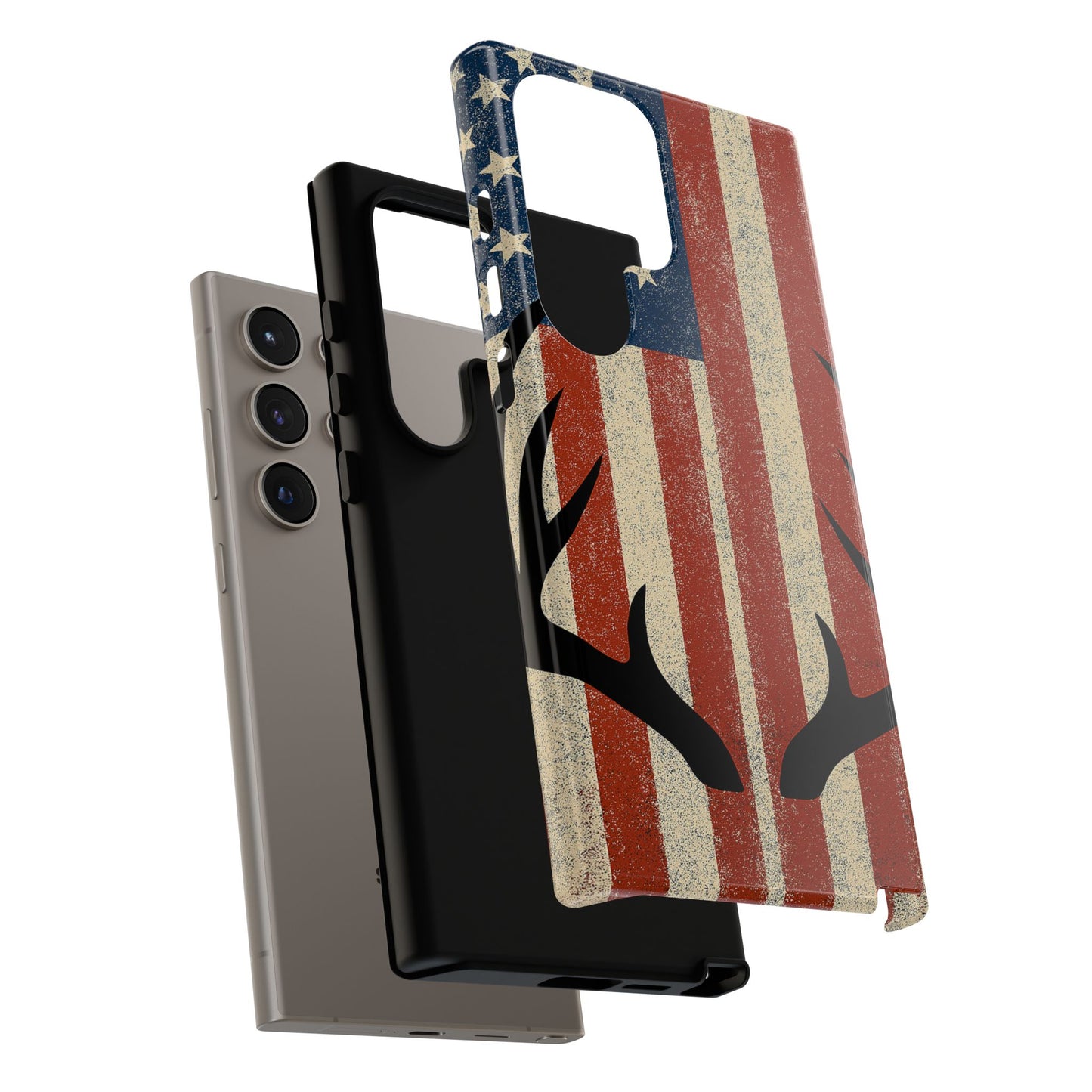 Deer Hunting American Flag Tough Phone Case
