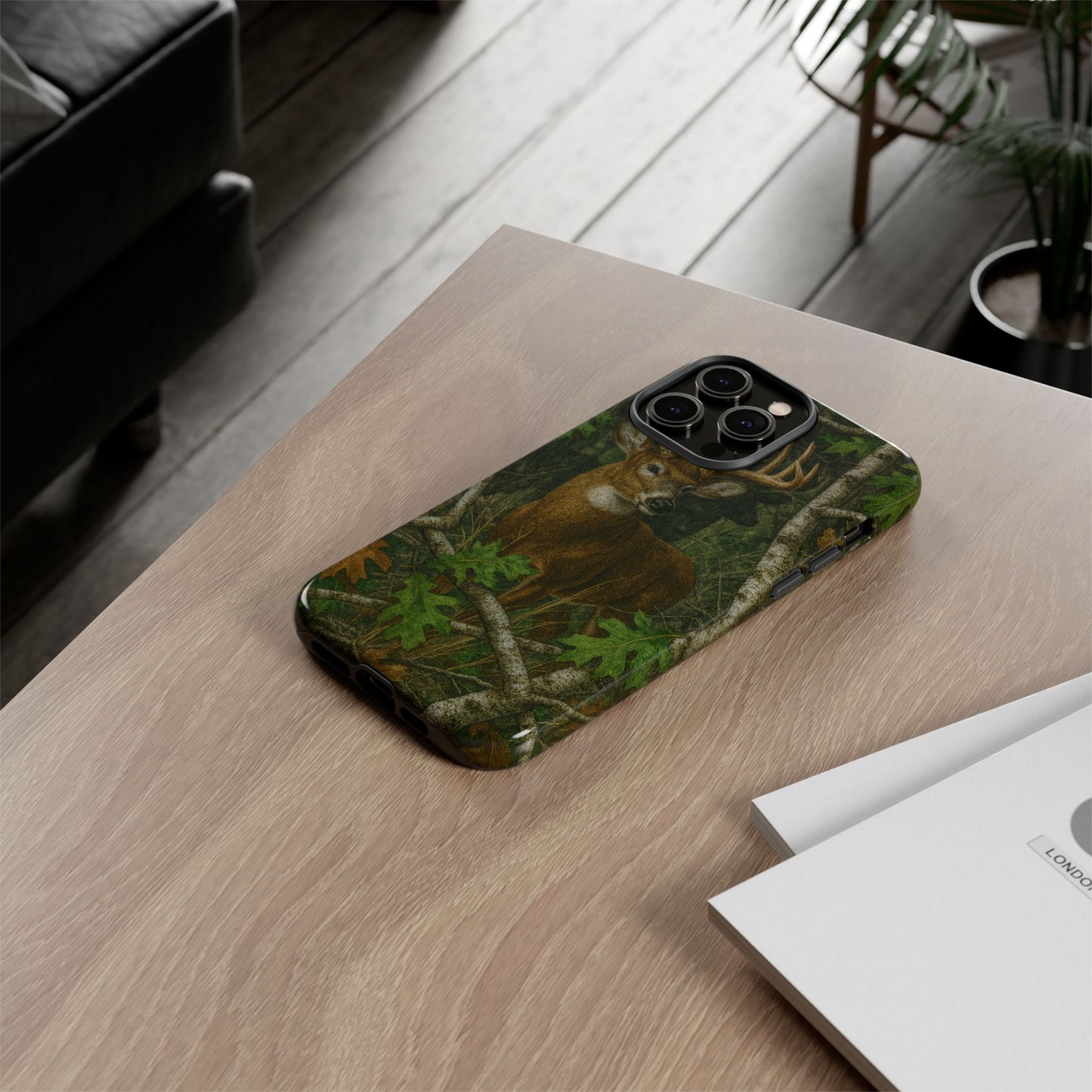 Deer Vintage Tree Camouflage Tough Phone Case