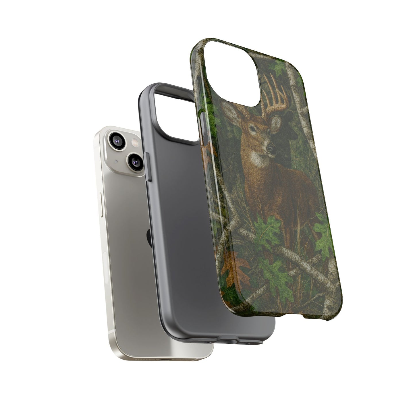 Deer Vintage Tree Camouflage Tough Phone Case