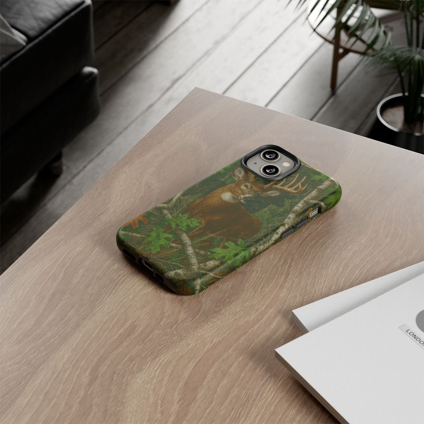 Deer Vintage Tree Camouflage Tough Phone Case