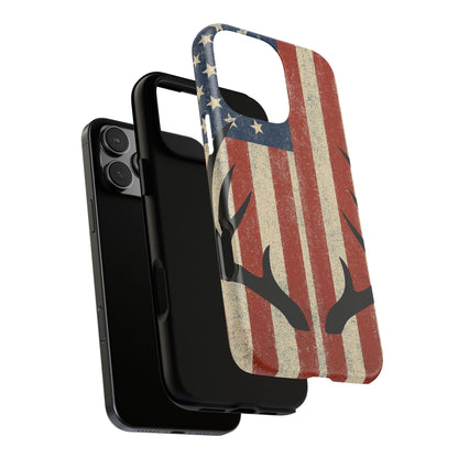 Deer Hunting American Flag Tough Phone Case