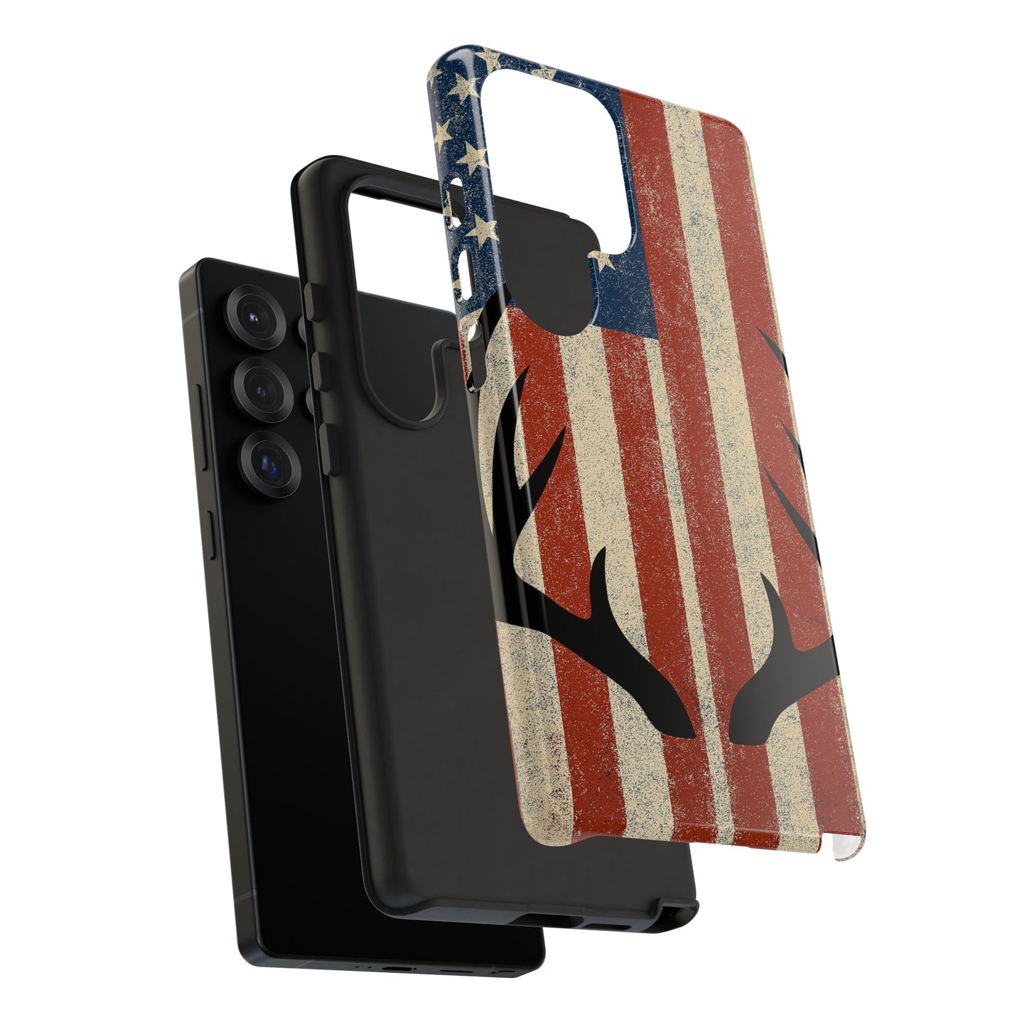 Deer Hunting American Flag Tough Phone Case