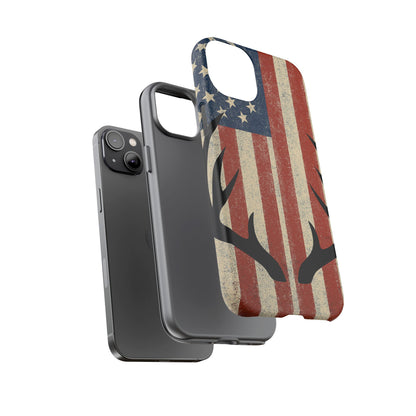 Deer Hunting American Flag Tough Phone Case