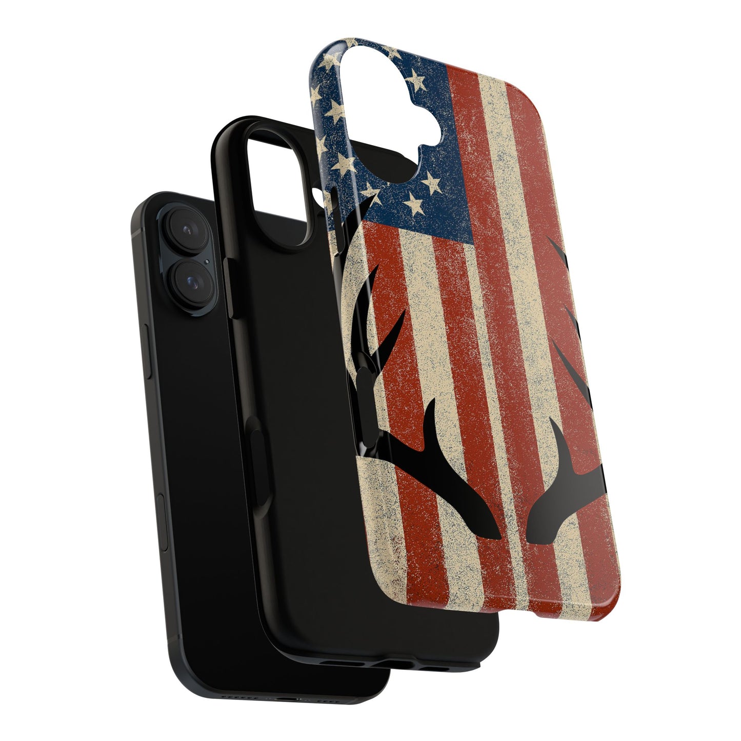 Deer Hunting American Flag Tough Phone Case