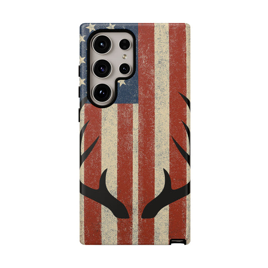 Deer Hunting American Flag Tough Phone Case