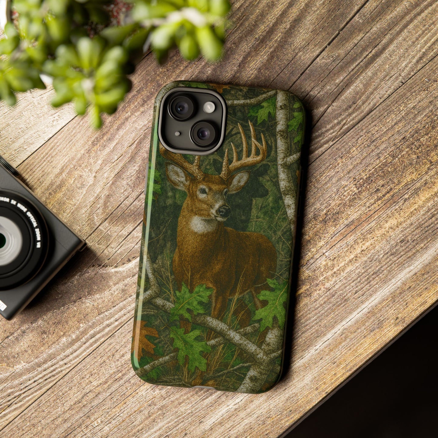 Deer Vintage Tree Camouflage Tough Phone Case